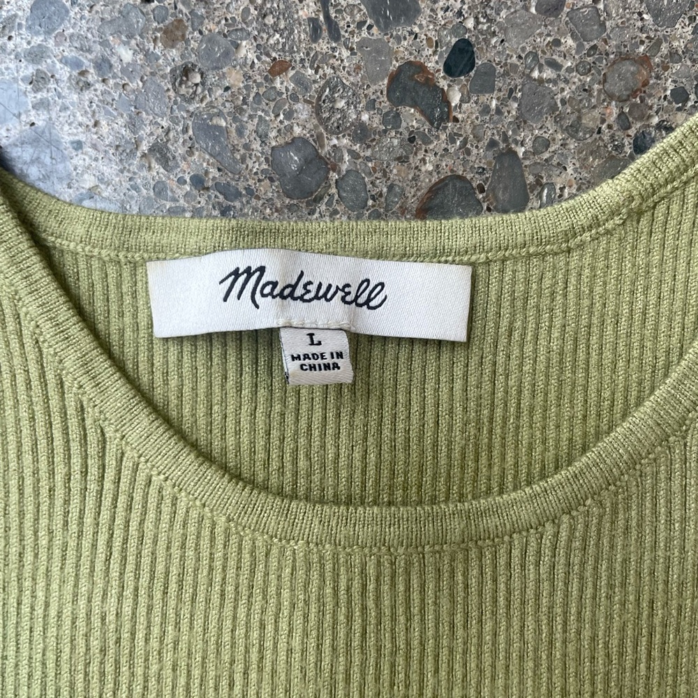 Madewell Women's Ribbed Light Green tank